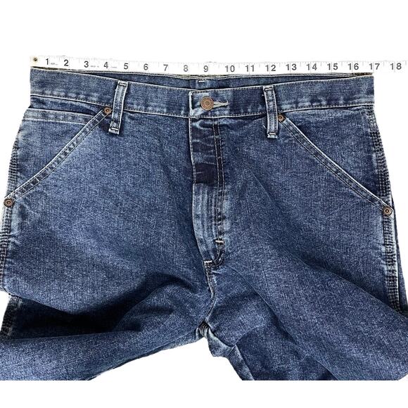 Wrangler Carpenter Jeans Blue Denim Men 32 x 32 Relaxed Fit Workwear Streetwear - Picture 8 of 10